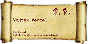 Vojtek Vencel névjegykártya